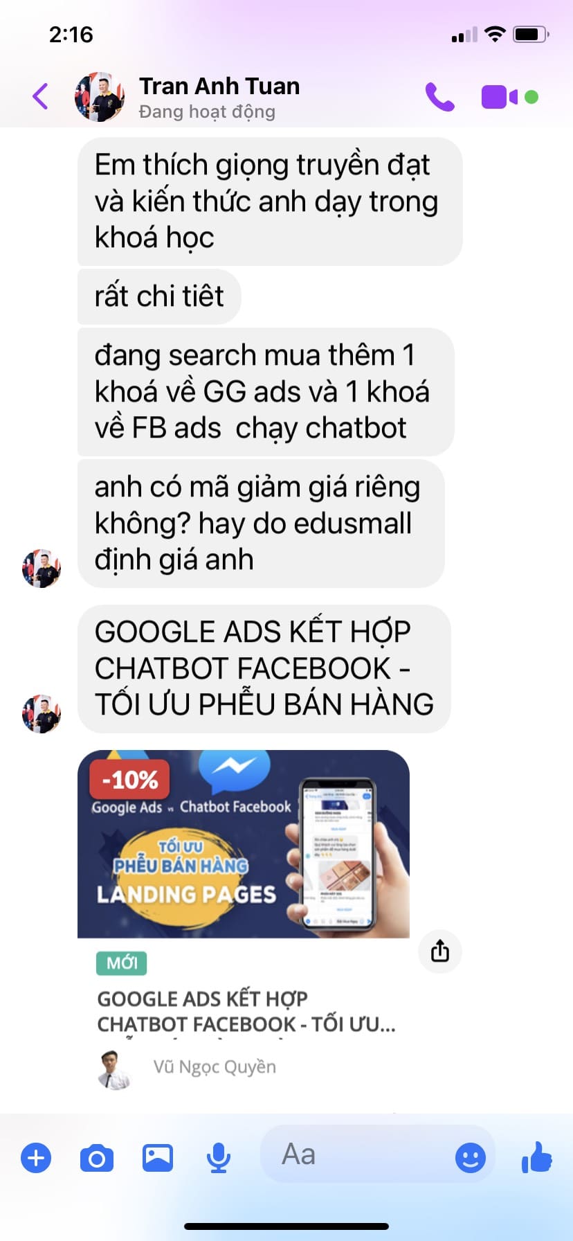 Khóa Gia Tăng Thu Nhập Tiếp Thị Liên Kết Với SEO Youtube 24 phản hồi của học viên vungocquyen.com