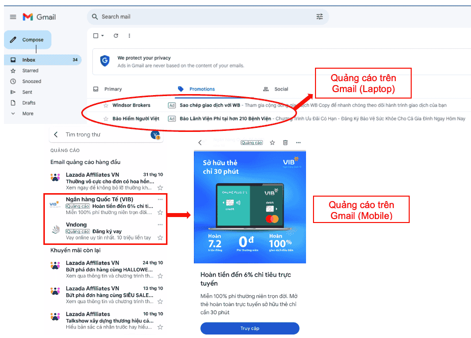Nhìn Lại 6 Case Study Affiliate và Những Bài Học Xương Máu 26 quảng cáo trên gmail